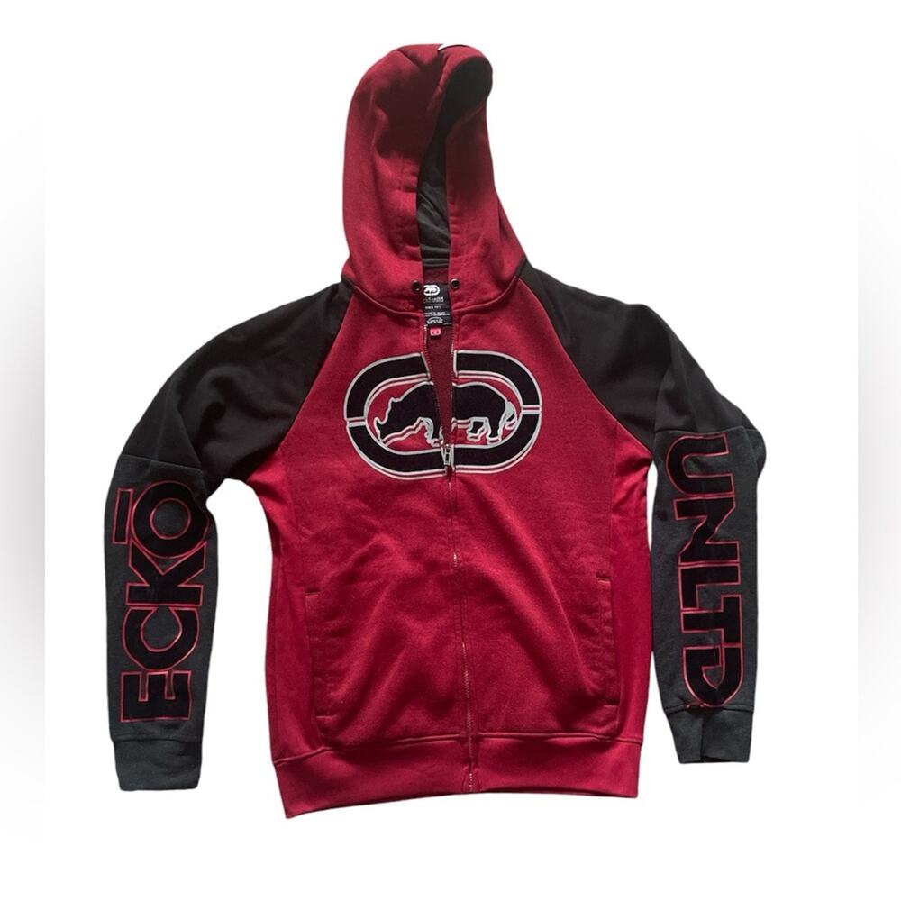 Streetwear Y2K ECKO UNLTD Full Zip Sweatshirt Hoodie Size Small Vintage Grunge